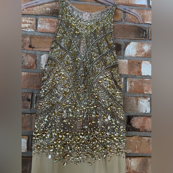 Juliet Women's Cream Formal Dress With Embellished Silver & Gold Sequin Large - Picture 13 of 14
